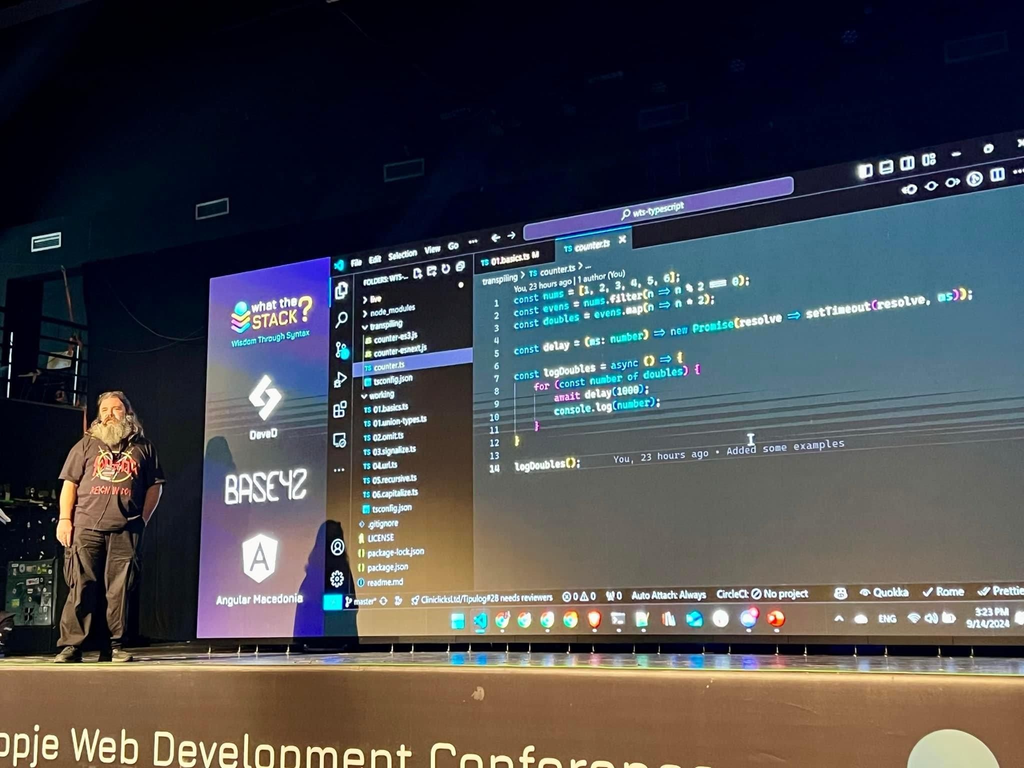 Weko presenting on WhatTheStack Conference